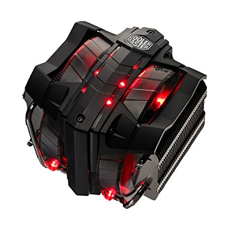 Cooler Master V8 CPU Air Cooler "RR-V8VC-16PR-R1, Ultra High performance, 8 Vapour Chamber Direct contact heatpipes, universal CPU Cooler, Black with Red LED