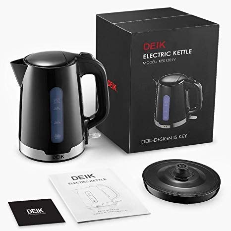 Deik Electric Kettle BPA Free, Fast Boiling Tea Kettle with 360°swivel apart power base, 1.7L 1500W, auto 0ff