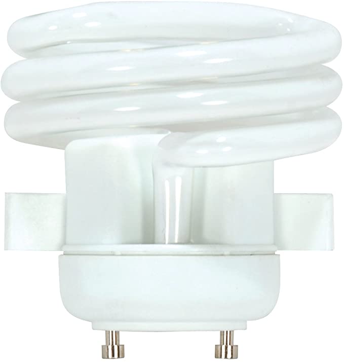 Satco S8228 18 Watt (75 Watt) 1100 Lumens Squat Spiral CFL Soft White 2700K GU24 Base Light Bulb