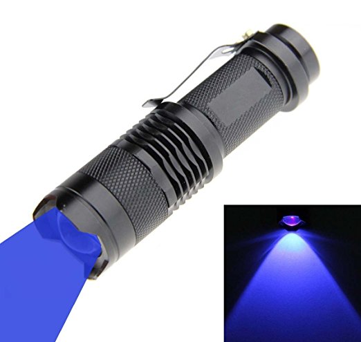 WAYLLSHINE Zoomable Scalable Blue LED 3 Mode 200 Lumen 150 Yard Long Range Blue Light Flashlight Blue Hunting Light Tactical Flashlight Blue Light Torch For Fishing Hunting & Detector