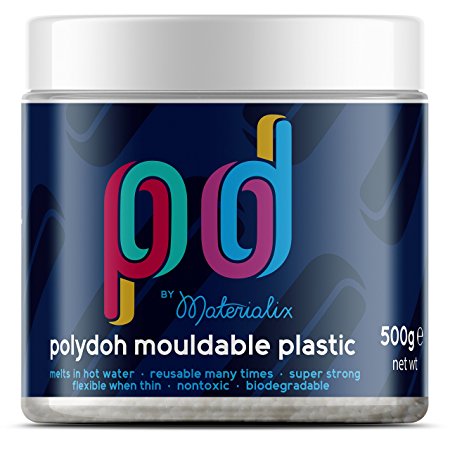 Polydoh mouldable plastic WHITE/NATURAL 500g [like polymorph, plastimake, instamorph]