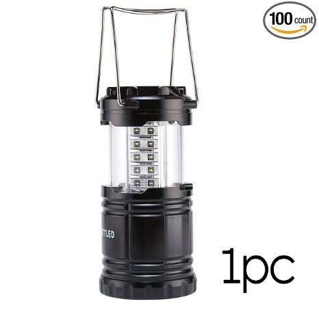 Ultra Bright LED Lantern - Diateklity Camping Lantern for Hiking, Camping Multi Purpose - Collapsible Camping Lights - Emergency Lantern - Black, 100lm, 30 Bright Leds£¬1PC