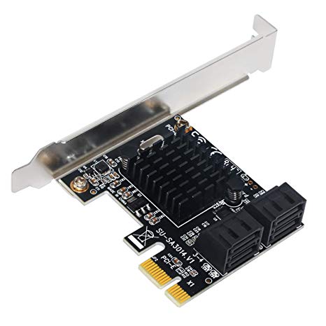 Expansion Card,PCIe 2.0 X1 to SATA III 4 Ports Adapter Card for IPFS Mining and Adding SATA 3.0 Devices,Hard Disk Expansion Card, SATA 6GB Interface Riser Card for Desktop PC