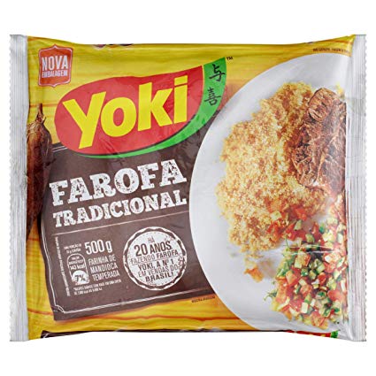 Yoki - Seasoned Cassava Flour - 17.6 Oz - Farofa De Mandioca Pronta Temperada - 500g