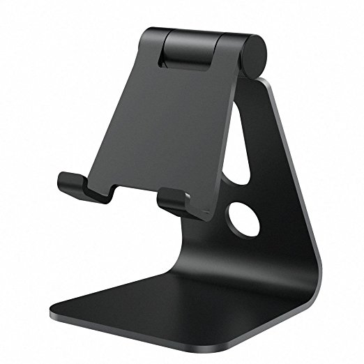 Nulaxy Adjustable Aluminum Stand, Multi-Angle Cell Phone Holder, Cradle, Dock, Stand for iPhone 7 6 6s Plus 5 5s 5c , all Android Smartphone, Universal Phone Stand - Black