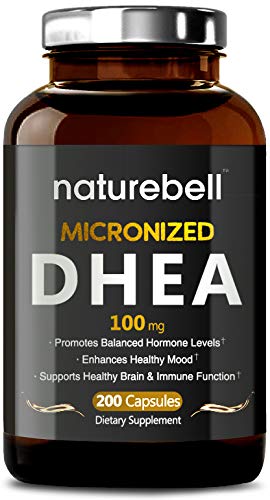 Natural DHEA 100mg, 200 Capsules, Micronized Grade for Better Absorption, Powerfully Supports Energy Level, Healthy Metabolism & Libido Function for Both Men & Women, Non-GMO & Made in USA