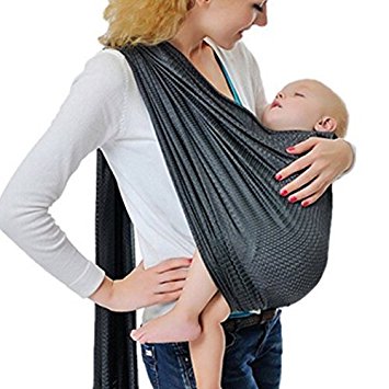 GVESS Baby Sling Adjustable Infant Wrap Breathable Baby Wrap Carrier with Polyester and Quickdry Fabrics Material Baby Sling Carrier(Gray)