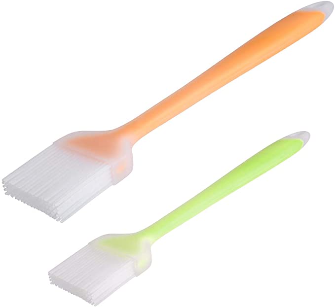Yalumo Basting Brush Silicone Pastry Brush Oil Cooking Brush Set for BBQ Grilling Barbecue Kitchen Baking, Spreading Butter Sauce Marinades for Food, Heat Resistant, Dishwasher Safe, 2 Pack