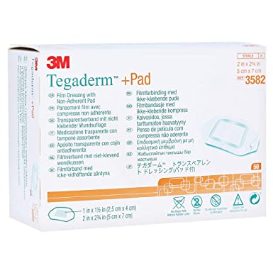 Tegaderm 3582 Bandages, Pad 3M, 5 cm x 7 cm (Pack of 50)