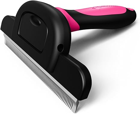 MIU COLOR Long Hair Pet Grooming Brush, Deshedding Tool for Medium and Large Dogs & Cats, Effectively Reduces Shedding by up to 95% for Pet Hair, Pink