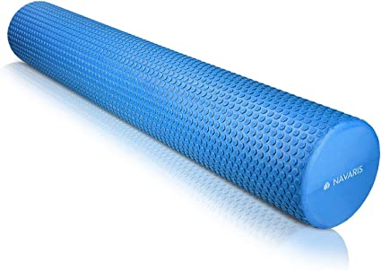 Navaris EVA Foam Roller - 35" (90cm) Roll for Exercise, Pilates, Yoga, Stretching, Muscle Massage, Back Muscles, Physical Therapy, Tension