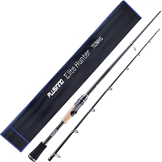 PLUSINNO Elite Hunter 7FT Fishing Rod, IM 6 Graphite Spinning Rod and Casting Rod, Stainless Steel Guides with SiC Inserts