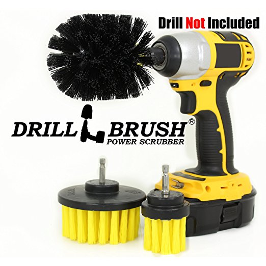 Rotary Drill Cleaning Brush for Tile, Grout, Shower, Tub, Sink-3 Piece Kit
