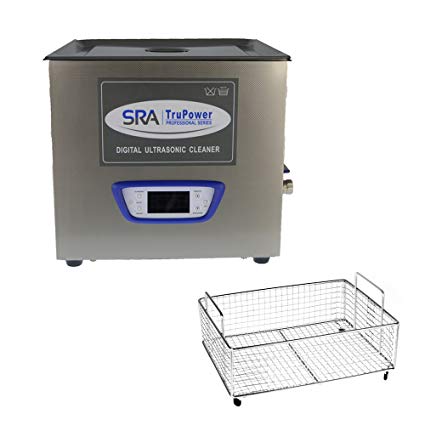 SRA TruPower UC-150D-PRO Professional Ultrasonic Cleaner, 15 liter Capacity with LCD Display, Sweep/Degas, Adjustable Power, Sleep Function, Parts Basket