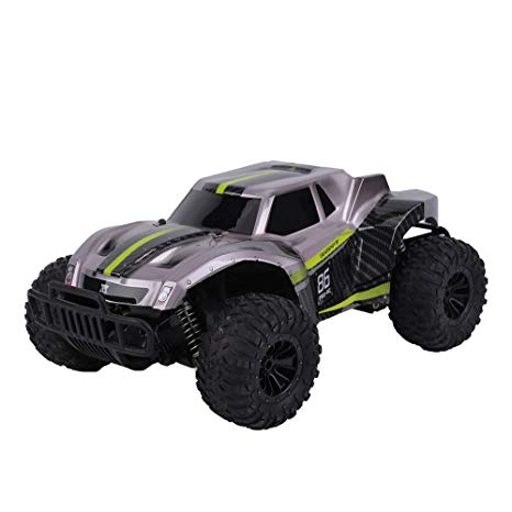 RC Car, DeXop Newest 2.4Ghz 20km/H High Speed Remote Control Car 1/16 Scale RC Truck Radio Control Vehicle Off Road Remote Control Monster for Kids & Adults-Black Green