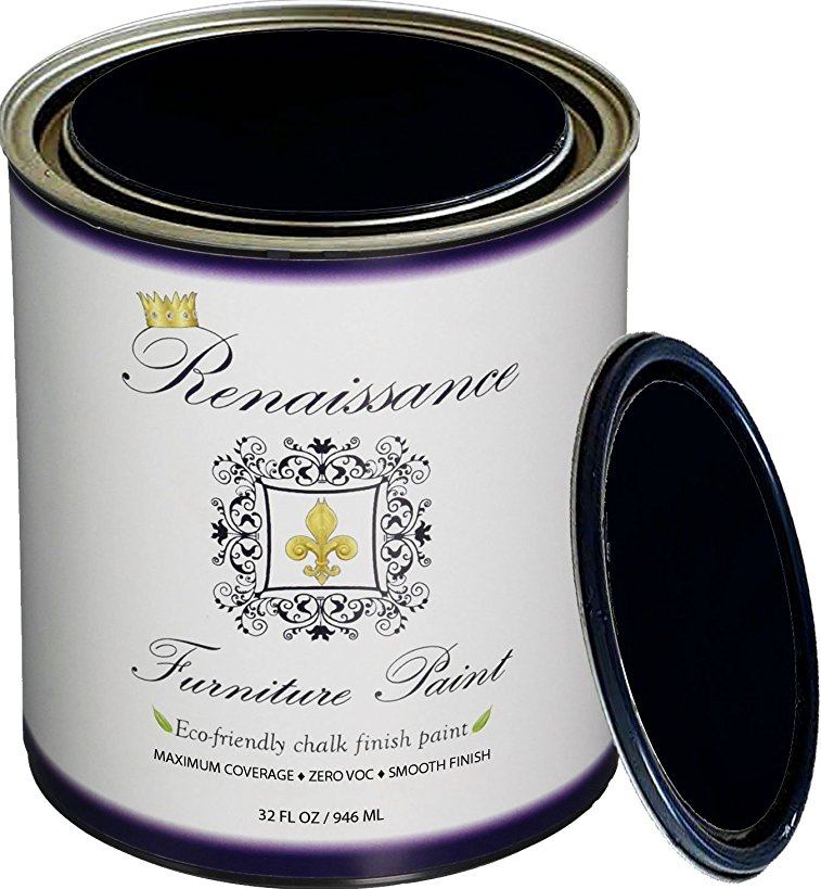 Renaissance Chalk Furniture & Cabinet Paint Qt - Non Toxic, Eco-Friendly, Superior Coverage - Midnight Black (32oz)