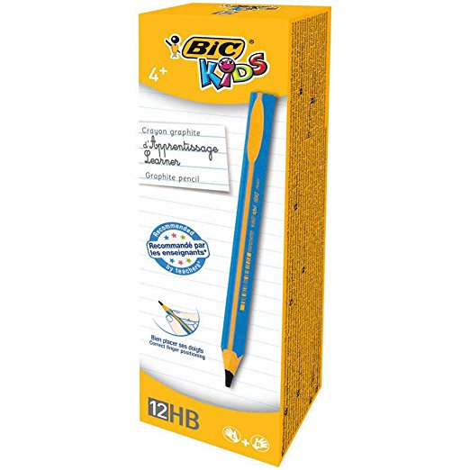 BIC Kids Learner HB Triangular Graphite Pencils Blue Body, Box of 12