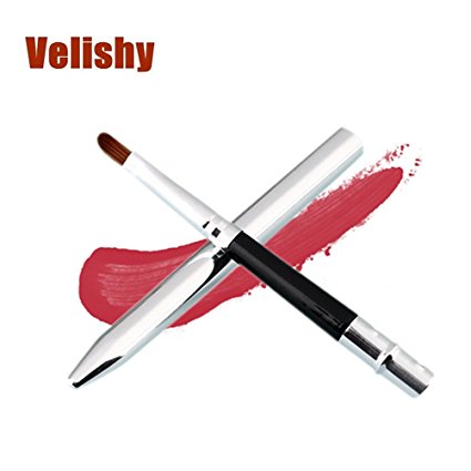 Velishy(TM) 2x Portable Smooth Retractable Lipstick Gloss Lip Brush