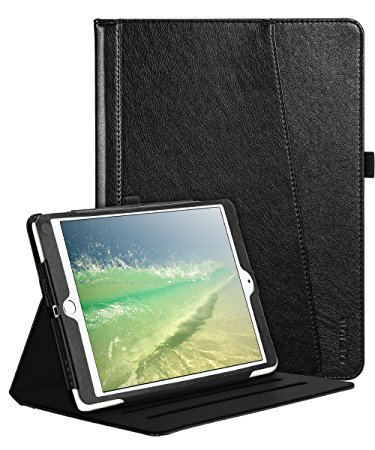 New iPad 9.7 2017 Case, CASY MALL Premium PU Leather Case Protective Stand Cover with Auto Sleep / Wake Up and Document Card Pocket for Apple iPad 2017 Model, iPad Air 1 2
