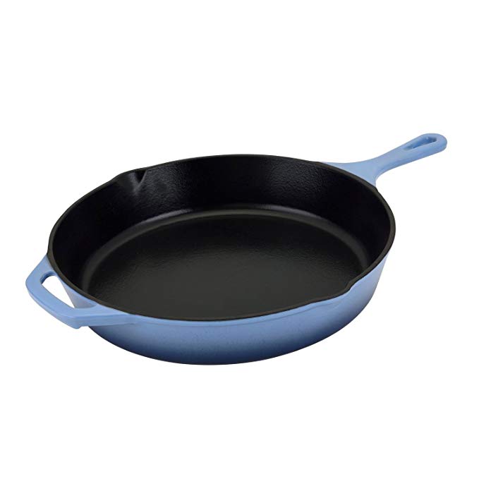 Hamilton Beach 12-Inch Enameled Cast Iron Fry Pan, Blue