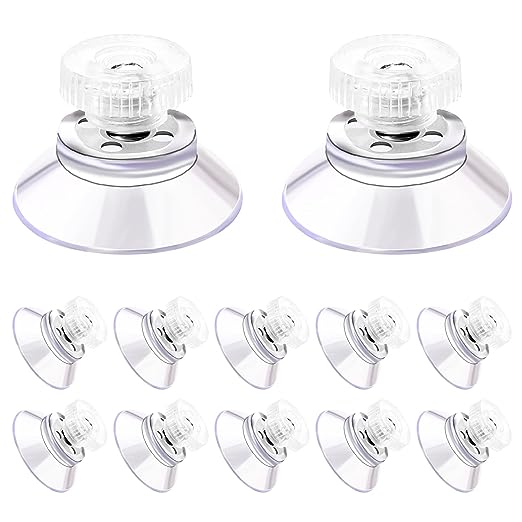 12 Pack Suction Cups with Screw,1 inch / 25mm Glass Sucker Pads Clear PVC Sucker Pads for Window Extra Strong Adhesive Suction Holder Rubber Sucker Pad with Metal Screw