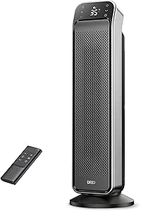 Dreo 25 Inch Electric Heaters for Home, 70° Oscillating Fan Heater with Remote, 32dB Silent Ceramic Space Heater for Large Room, Low Energy, 3-Mode 3-Speed, Timer, Overheating&Tip-Over Protection