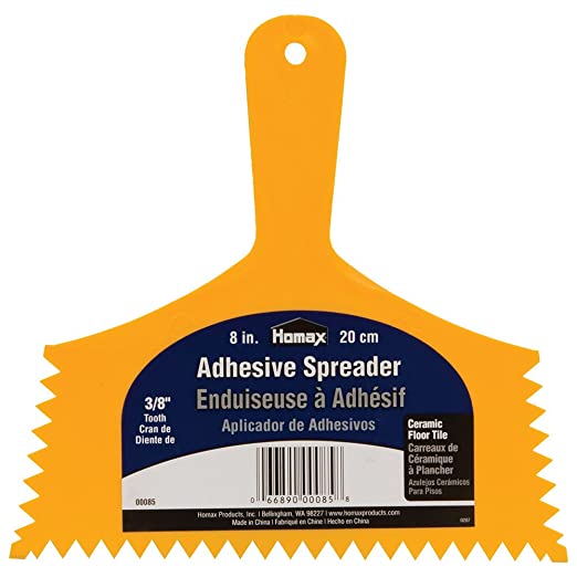 Homax 3/8" Tooth Adhesive Spreader for Floor & Tile, Yellow, 8"