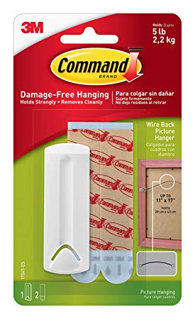 Command Wire Back Picture Hanger, White, 1-Hanger (17041-ES)