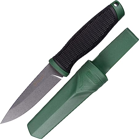Ganzo G806-GB Fixed Blade Knife 8CR14 Stainless Steel Blade Ergonomic Anti-Slip Handle Camping Hunting Fishing Outdoor EDC Knife with Scabbard (Green)