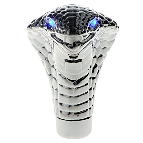 Big Ant Car Cobra Head Gear Shift Knob,Touch Activated Ultra Blue Eye LED Light,Handle Shifter Manual/Automatic Gear Shifting Knob Fits Most Cars
