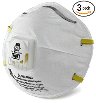 3M Particulate Respirator 8210V, N95 Respiratory Protection (3-Respirators)