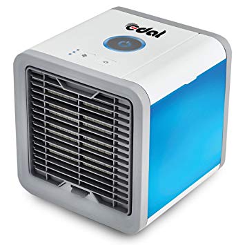 EDAL Mini Air Cooler Air Purifier Humidifier 3 in 1 Evaporative USB Powered Personal Space Cooler Desk Fan Portable Air Conditioner for Office and Bedroom (White)