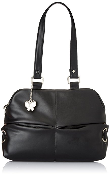 Butterflies Women's Handbag (Black) (BNS 0174)