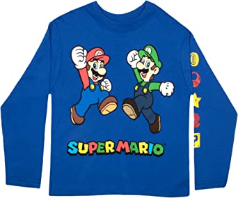 Nintendo Boys Super Mario Bros, Mario Kart Long Sleeve Graphic Tee Shirt Top