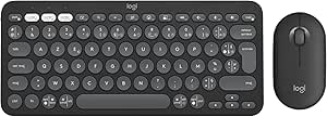 Logitech Pebble Keys 2 K380s Clavier sans Fil Bluetooth FR AZERTY Pebble Mouse 2 M350s Wireless Bluetooth - Grafite