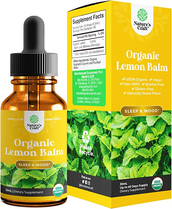 Lemon Balm Extract for Immune Support Organic Lemon Balm Tincture for Mood Support and Digestive Health for Adults and Kids - Vegan Non-GMO Lemon Balm Oil for Enhanced Relaxation and Concentration