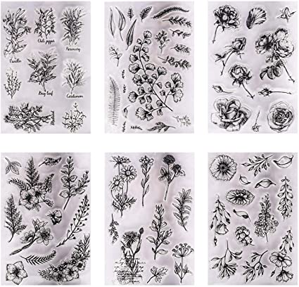 6 Different Sheets Silicone Clear Stamps for lCards Making DIY Scrapbooking Photo Card,Christmas Theme
