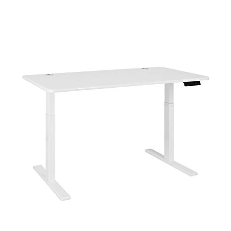 Autonomous SmartDesk with Electric Adjustable Height 28 - 46 inches (Single Motor), White Frame - White Classic Table Top