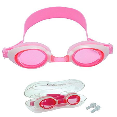 Swimming Goggle for Children 4 to 12 Years Age Comfortable Nose Bridges for Junior Swimmer Clear Lens Fog Resistant Kids Swim Goggles Ideal For Competition Non Toxic Adjustable Silicone Straps