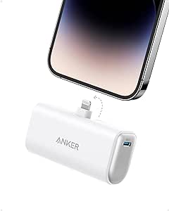 Anker 621 Powerbank mit integriertem Lightning-Stecker, 5.000 mAh MFi-zertifizierter 12W externer Handyakku, kompatibel mit iPhone 14/14 Pro / 14 Plus / 14 Pro Max, iPhone 13- und 12-Serie