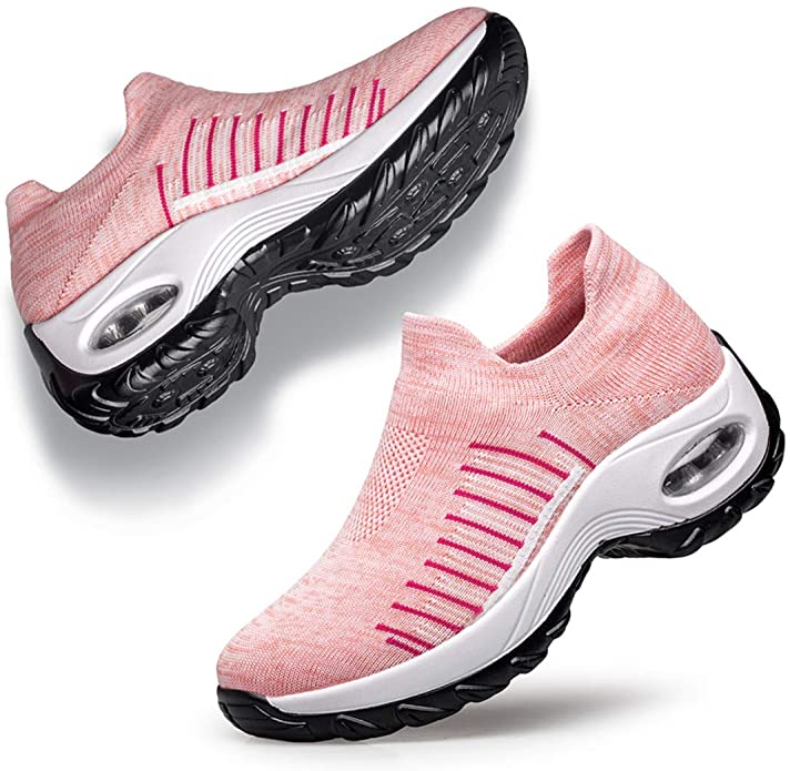 Belilent Womens Walking Shoes Slip on Sneaker Socks Platform Nurse Mesh Breathable Lightweight Comfortable Socks Shoes