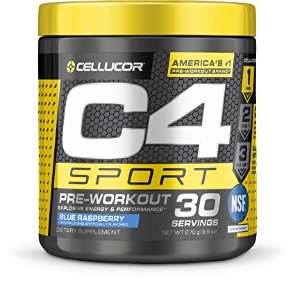 Cellucor, C4 Sport Concentrated Energy and Performance Powder, Icy Blue Razz, 30 Servings - NSF Certified for Sport