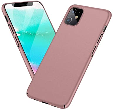 Meidom Case for iPhone 11 with Matte Finish Grip Slim Fit Anti Fingerprints Phone Cover for iPhone 11 (6.1 inch) - Rose Gold