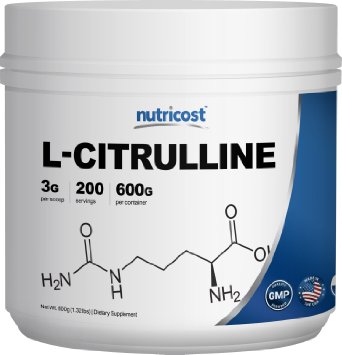 Nutricost L-Citrulline 600 Grams - Pure L-Citrulline Powder As L-Citrulline Malate 21