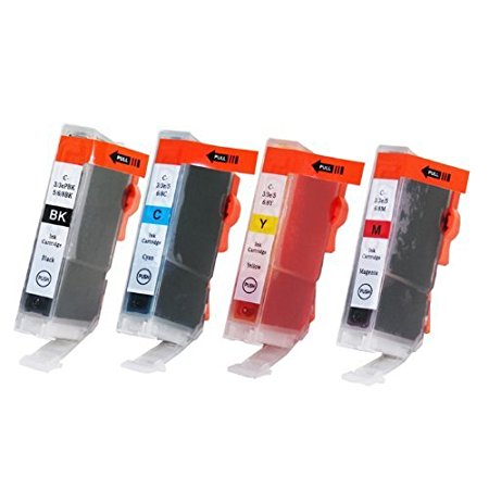 HI-VISION HI-YIELDS ® Compatible Ink Cartridge Replacement for Canon BCI-6 (1 Black, 1 Cyan, 1 Yellow, 1 Magenta, 4 Pack)