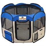 Pet 45 Playpen Foldable Portable DogCatPuppy Exercise Kennel For Small medium Large The Best Indoor And Outdoor Pen With Cary Bag Easily Sets Up and Folds Down and Space Free