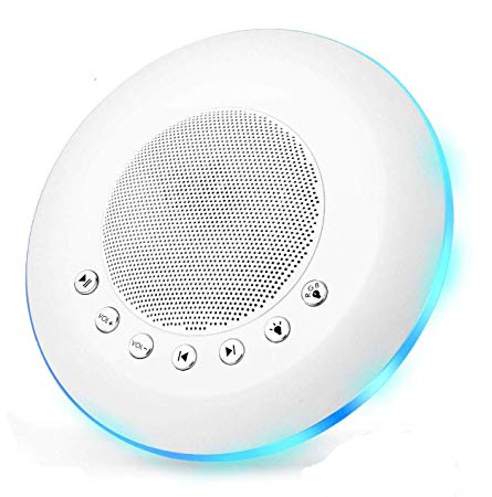 White Noise Machine, Baby Sound Machines – 20 Non-Looping Soothing Nature Sounds/Lullaby, Colorful Night Light, Timer & Memory Function-Sleep Music Soother for Kids Adults Nursery（2019 Upgraded）