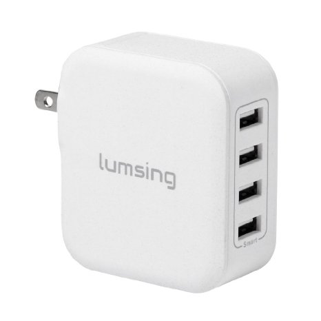 Lumsing 35W 7A 4-Port USB Wall Charger with Folding Plug Portable Travel Charger For iPhone 6 Plus iPad Samsung Galaxy S6 EdgeGrey