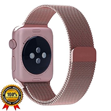 Apple Watch Band Milanese Loop Replacement Band Series 1, 2, 3 & Nike  Stainless Steel Mesh Double Electroplated Magnet Band for Apple iWatch with Updated Magnetic Clasp Hold