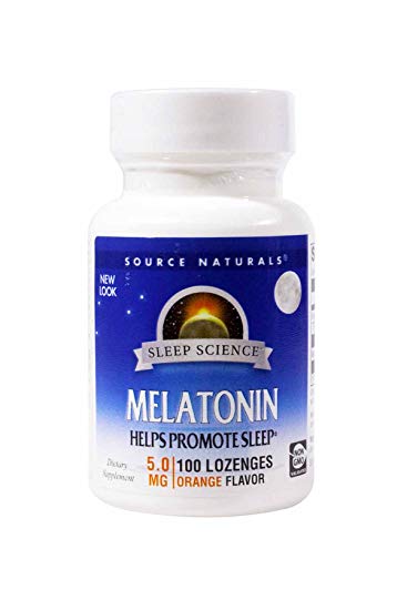 Source Naturals Melatonin, 5 Milligrams, Orange Flavored, 100 Lozenges